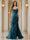 Trumpet/Mermaid Sweetheart Pleated Tulle Long Evening Dresses with Side Slit & Appliques