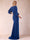 Sheath/Column V-Neck 3/4 Sleeves Floor-Length Mother of the Bride Dresses with Side Slit