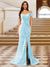 Sparkly Trumpet/Mermaid Off-the-Shoulder Long Evening Dresses with Split Side