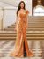 Sparkly Trumpet/Mermaid Off-the-Shoulder Long Evening Dresses with Split Side