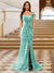Sparkly Trumpet/Mermaid Off-the-Shoulder Long Evening Dresses with Split Side