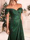 Trumpet/Mermaid Off-the-Shoulder Asymmetrical Christmas Dresses with Split Side