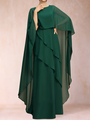 A-Line/Princess One Piece Scoop Mother of the Bride Dresses with Ruffles