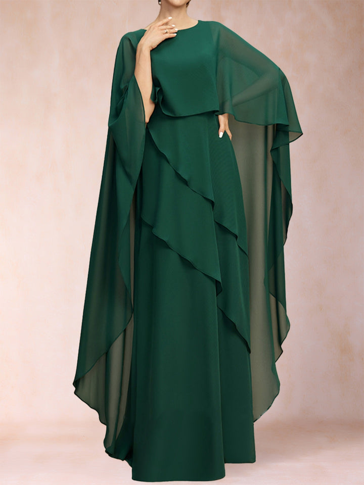 A-Line/Princess One Piece Scoop Mother of the Bride Dresses with Ruffles