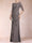 A-Line/Princess Scoop 3/4 Sleeves Chiffon Mother of the Bride Dresses with Ruffles & Appliques