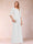 A-Line/Princess Scoop 3/4 Sleeves Chiffon Mother of the Bride Dresses with Ruffles & Appliques