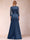 A-Line/Princess Scoop 3/4 Sleeves Satin Mother of the Bride Dresses with Appliques