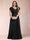 A-Line/Princess V-Neck Chiffon Ruched Plus Size Mother of the Bride Dresses with Appliques & Beading