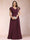 A-Line/Princess V-Neck Chiffon Ruched Plus Size Mother of the Bride Dresses with Appliques & Beading