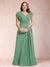 A-Line/Princess V-Neck Chiffon Ruched Plus Size Mother of the Bride Dresses with Appliques & Beading