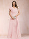 A-Line/Princess V-Neck Chiffon Ruched Plus Size Mother of the Bride Dresses with Appliques & Beading