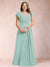 A-Line/Princess V-Neck Chiffon Ruched Plus Size Mother of the Bride Dresses with Appliques & Beading