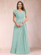 A-Line/Princess V-Neck Chiffon Ruched Plus Size Mother of the Bride Dresses with Appliques & Beading