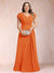 A-Line/Princess V-Neck Chiffon Ruched Plus Size Mother of the Bride Dresses with Appliques & Beading