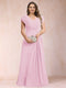 A-Line/Princess V-Neck Chiffon Ruched Plus Size Mother of the Bride Dresses with Appliques & Beading
