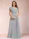 A-Line/Princess V-Neck Chiffon Ruched Plus Size Mother of the Bride Dresses with Appliques & Beading