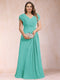 A-Line/Princess V-Neck Chiffon Ruched Plus Size Mother of the Bride Dresses with Appliques & Beading