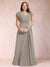 A-Line/Princess V-Neck Chiffon Ruched Plus Size Mother of the Bride Dresses with Appliques & Beading