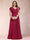 A-Line/Princess V-Neck Chiffon Ruched Plus Size Mother of the Bride Dresses with Appliques & Beading