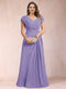 A-Line/Princess V-Neck Chiffon Ruched Plus Size Mother of the Bride Dresses with Appliques & Beading