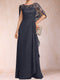 A-Line/Princess Scoop Chiffon Mother of the Bride Dresses with Appliques & Ruffles