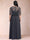 A-Line/Princess Scoop Chiffon Plus Size Mother of the Bride Dresses with Appliques & Ruffles