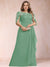 A-Line/Princess Scoop Chiffon Plus Size Mother of the Bride Dresses with Appliques & Ruffles