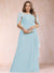 A-Line/Princess Scoop Chiffon Plus Size Mother of the Bride Dresses with Appliques & Ruffles
