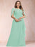 A-Line/Princess Scoop Chiffon Plus Size Mother of the Bride Dresses with Appliques & Ruffles