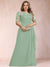A-Line/Princess Scoop Chiffon Plus Size Mother of the Bride Dresses with Appliques & Ruffles