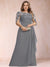 A-Line/Princess Scoop Chiffon Plus Size Mother of the Bride Dresses with Appliques & Ruffles
