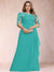 A-Line/Princess Scoop Chiffon Plus Size Mother of the Bride Dresses with Appliques & Ruffles
