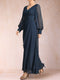 A-Line/Princess V-Neck Long Sleeves Mother of the Bride Dresses with Rhinestone & Ruffles