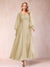 A-Line/Princess V-Neck Long Sleeves Mother of the Bride Dresses with Rhinestone & Ruffles