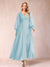 A-Line/Princess V-Neck Long Sleeves Mother of the Bride Dresses with Rhinestone & Ruffles
