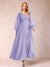 A-Line/Princess V-Neck Long Sleeves Mother of the Bride Dresses with Rhinestone & Ruffles