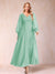 A-Line/Princess V-Neck Long Sleeves Mother of the Bride Dresses with Rhinestone & Ruffles