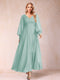 A-Line/Princess V-Neck Long Sleeves Mother of the Bride Dresses with Rhinestone & Ruffles
