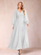 A-Line/Princess V-Neck Long Sleeves Mother of the Bride Dresses with Rhinestone & Ruffles