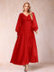 A-Line/Princess V-Neck Long Sleeves Mother of the Bride Dresses with Rhinestone & Ruffles