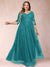 A-Line/Princess V-Neck 3/4 Sleeves Plus Size Mother of the Bride Dresses with Appliques & Sequins