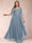 A-Line/Princess V-Neck 3/4 Sleeves Plus Size Mother of the Bride Dresses with Appliques & Sequins