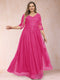 A-Line/Princess V-Neck 3/4 Sleeves Plus Size Mother of the Bride Dresses with Appliques & Sequins