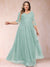 A-Line/Princess V-Neck 3/4 Sleeves Plus Size Mother of the Bride Dresses with Appliques & Sequins