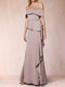 Sheath/Column Off-the-Shoulder Mother of the Bride Dresses with Rhinestone & Ruffles