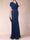 Trumpet/Mermaid V-Neck Short Sleeves Pleated Mother of the Bride Dresses with Rhinestone