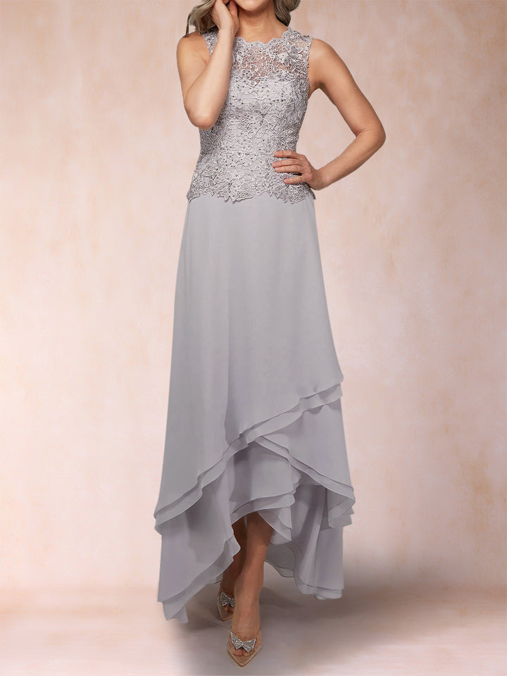 A-Line/Princess Scoop Chiffon Mother of the Bride Dresses with Jacket &amp; Appliques