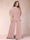 Black Chiffon Scoop Half Sleeves 2 Pieces Plus Size Jumpsuits with Ruches