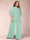 Black Chiffon Scoop Half Sleeves 2 Pieces Plus Size Jumpsuits with Ruches