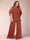Black Chiffon Scoop Half Sleeves 2 Pieces Plus Size Jumpsuits with Ruches